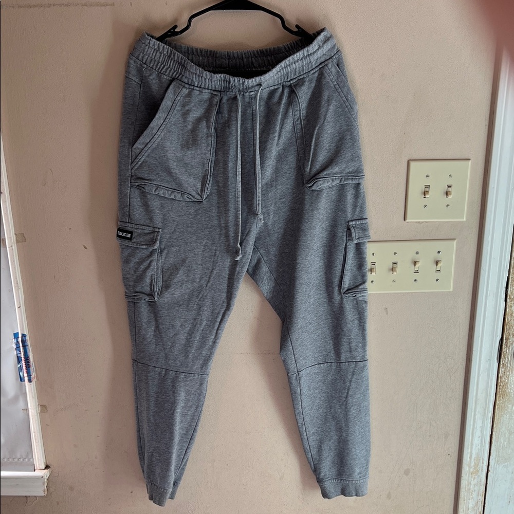 SIZEUP CARGO JOGGERS HEATHER GRAY SIZE XL